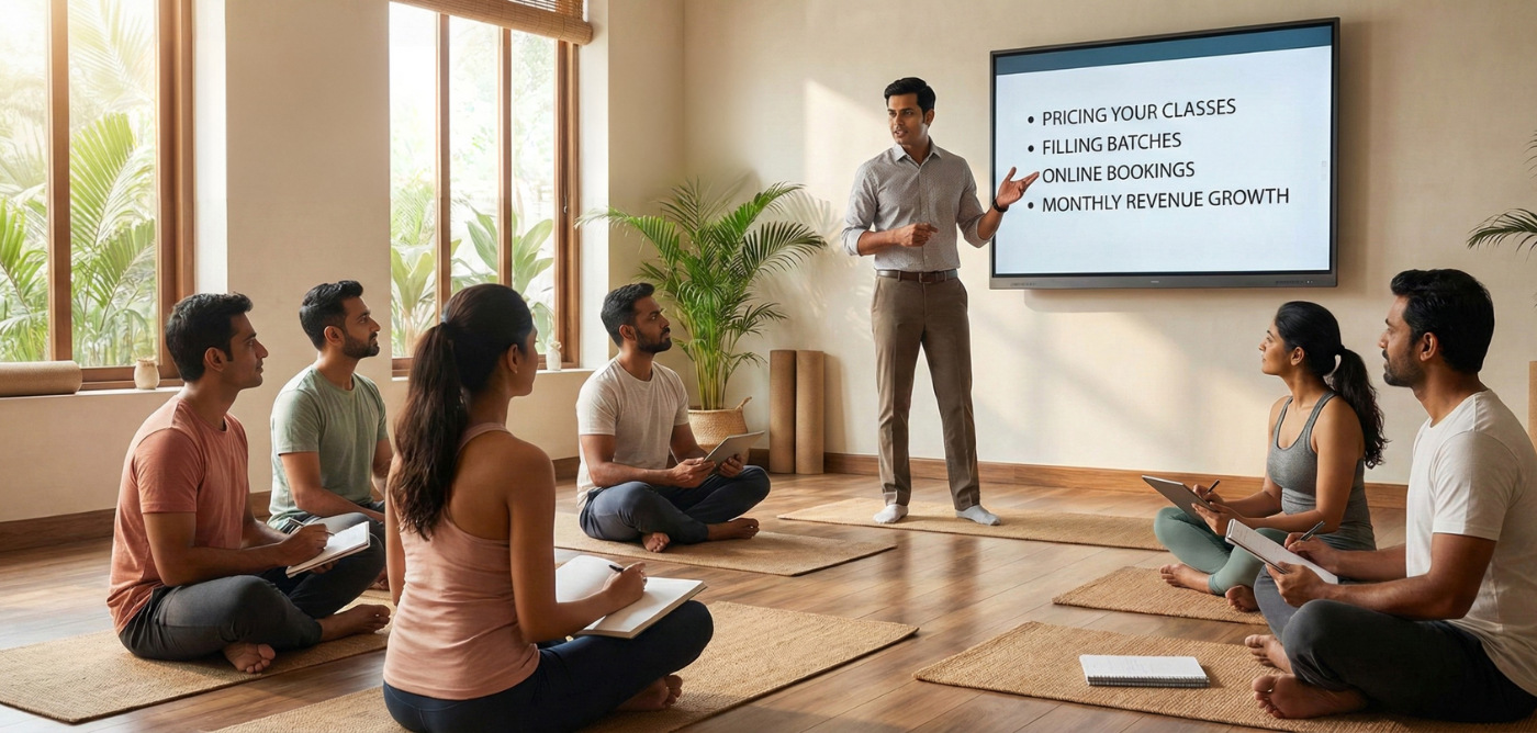 Image showing Business Coaching happening for Yoga Instructors and Yoga Studio owners